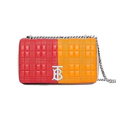 Burberry Small quilted check colour block lambskin lola bag