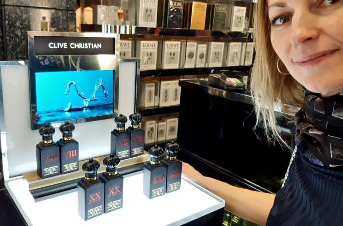 Ingrid at the Clive Christian counter in Harrods