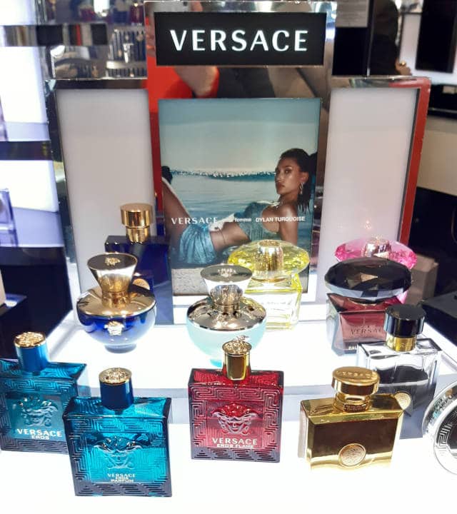 Versace fragrance counter at Harrods of Knighstbridge