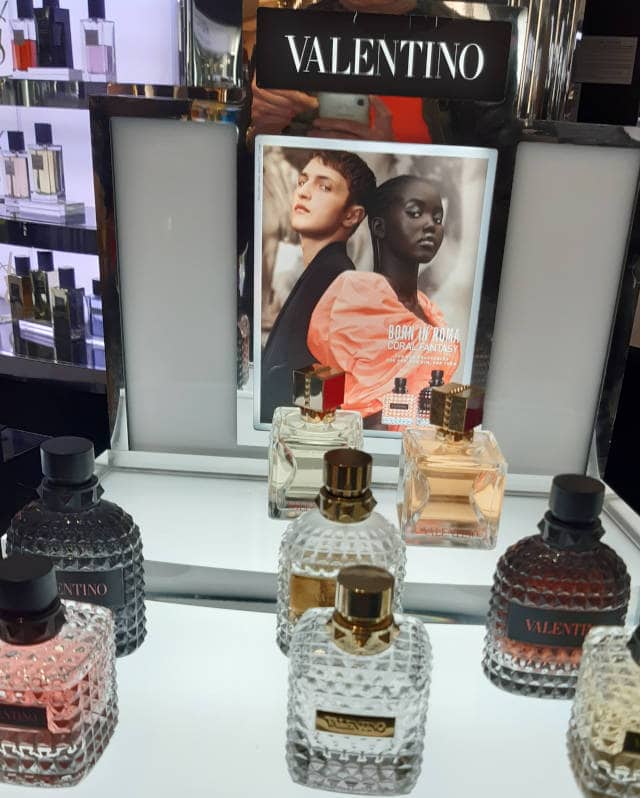 The Valentino perfume counter in Harrods
