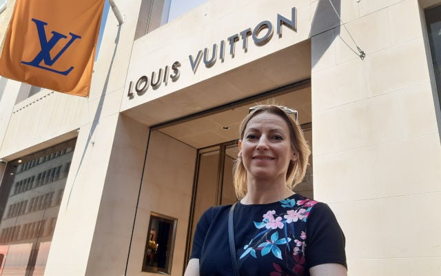 Ingrid at Louis Vuitton Store in New Bond Street London
