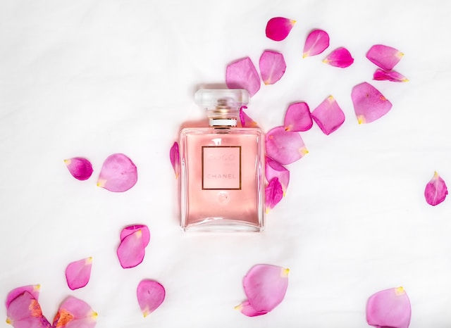 bottle of chanel with petals