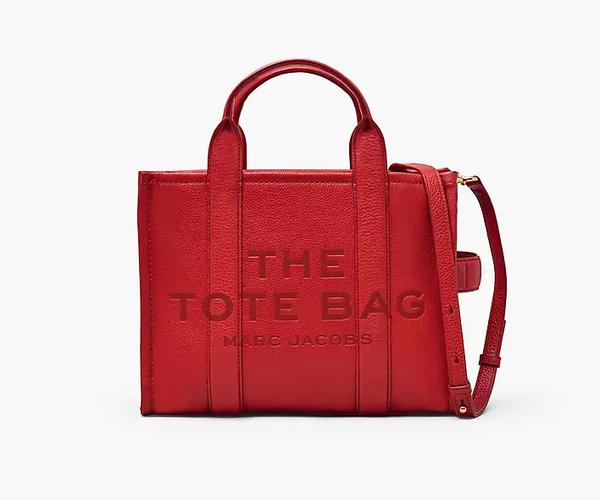 The Leather Medium Tote Bag - True Red