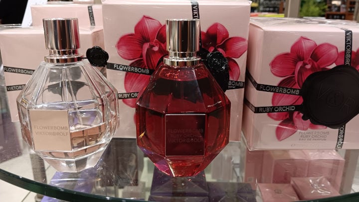 Flowerbomb perfumes in store visit.