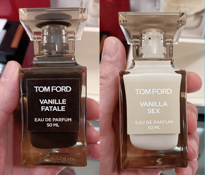 Tom Ford Vanille Fatale and Vanilla Sex tester bottles